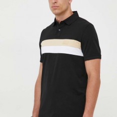 Karl Lagerfeld tricou polo barbati, culoarea negru, modelator