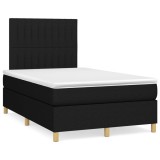 Cumpara ieftin Pat box spring cu saltea, negru, 120x200 cm, textil