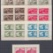ROMANIA 1945 LP 174 a MUNCA P.T.T. SERIA IN BLOC DE 4 TIMBRE MNH