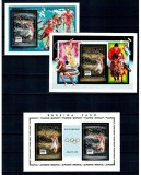 Burkina Faso 1995 - Jocurile Olimpice, tenis, silver&amp;amp;gold foil, colite si bloc neuzat