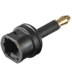 Adaptor Cablu audio optic digital Toslink mama la mini mufa Toslink tata Active, mufa conectori auriti, negru