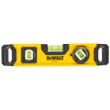 Nivela cu bula de aer (boloboc) torpedo 25 cm DeWALT DWHT0-43003, aluminiu extrudat, 3 fiole verticala orizontala si reglabila, capete ABS rezistente