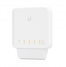 Ubiquiti UniFi Switch, USW-FLEX-3,(3-PACK) 5x 10/100/1000 Mbps RJ45 Ports,4 x 802.3at PoE, consum 5w, alocare POE/port-15.4w, PoE Out (Ports 2-5), dim foto