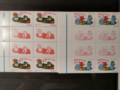 VOC LP 1579 a ZIUA INDRAGOSTITILOR, BLOC DE 4 TIMBRE +4 VINIETE, MNH foto