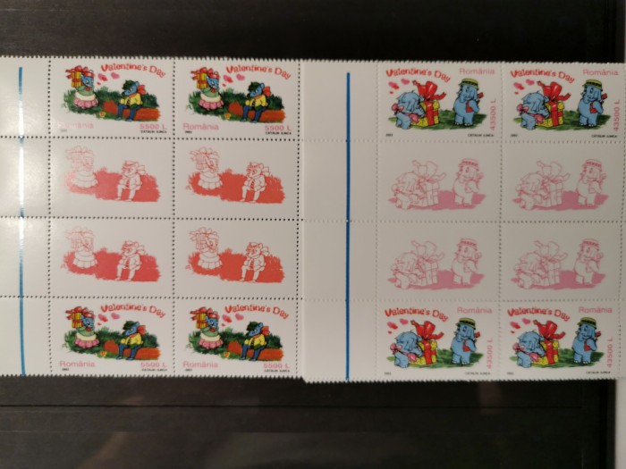 VOC LP 1579 a ZIUA INDRAGOSTITILOR, BLOC DE 4 TIMBRE +4 VINIETE, MNH