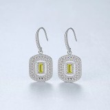 Cercei ARGINT Yellow Crystal Patrat Arg398A, Argintboutique