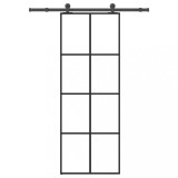 Ușă glisantă cu set feronerie, 76x205 cm, sticlă ESG/aluminiu