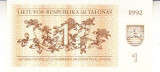 M1 - Bancnota foarte veche - Lituania - 1 talon - 1992