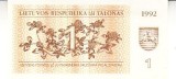 M1 - Bancnota foarte veche - Lituania - 1 talon - 1992