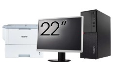 Pachet Second Hand Calculator LENOVO M710T Tower, Intel Core i3-6100 3.70GHz, 8GB DDR4, 256GB SSD, DVD-ROM + Monitor 22 Inch + Imprimanta Brother HL-L