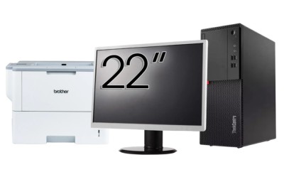 Pachet Second Hand Calculator LENOVO M710T Tower, Intel Core i3-6100 3.70GHz, 8GB DDR4, 256GB SSD, DVD-ROM + Monitor 22 Inch + Imprimanta Brother HL-L foto