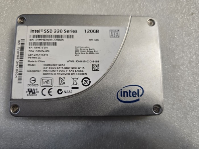 Solid State Drive (SSD) Intel 330 Series, 120GB, SATA 3, 2.5&#039;&#039; - teste reale