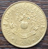 (M1999) MONEDA ITALIA - 200 LIRE 1994, ANIVERSARA - 180 ANI CARABINIERI