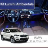 Lumini ambientale BMW X3/X4 (G01/G08) 2018-2022 dedicat set complet control telefon sau sistem original