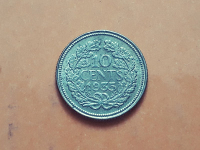 10 Cents 1935 Olanda / Nederland argint foto