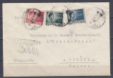 ROMANIA 1946 UZUALE MIHAI/PLIC CIRCULAT BOCSA-MONTANA LA GENEVA CRUCEA ROSIE