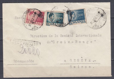 ROMANIA 1946 UZUALE MIHAI/PLIC CIRCULAT BOCSA-MONTANA LA GENEVA CRUCEA ROSIE foto