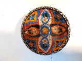 Bol turcesc ceramic handmade, etno, viu colorat, 12cm diam. x 5cm