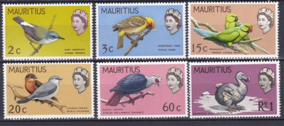 DB1 Fauna Pasari 1968 Mauritius 6 v. MNH foto