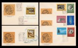 1975 Romania 5 FDC Anul Ocrotirii Monumentelor (serie 2 colite) LP 885, 886, 887, Romania de la 1950, Arheologie