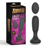 Vibrator Anal Libido Prober Remote Control, 10 Moduri Vibratii si Rotatii, Silicon, USB, Negru, 14 cm