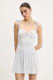 Hollister Co. rochie culoarea alb, mini, evazată, KI359-5010