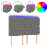 Cumpara ieftin Tablie de pat cu LED, gri inchis, 160x7x118/128 cm, textil