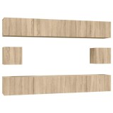 Cumpara ieftin Set dulap TV, 6 piese, stejar sonoma, lemn prelucrat