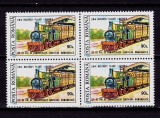 ✅RO 1994 LP 1361 &quot;125 ani de admin. feroviara romana&quot; , serie bloc de 4 , MNH