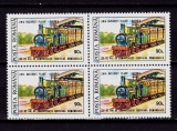 RO 1994 LP 1361 &quot;125 ani de admin. feroviara romana&quot; , serie bloc de 4 , MNH