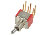Comutator basculant DPDT ON-ON 2 poziții E-SWITCH 100DP1T2B4M6RE 0,02A 20V