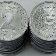 Moneda istorica 2 GROSCHEN - AUSTRIA, anul 1954 *cod 370 = UNC