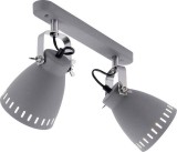 Plafoniera Eva II, metal, gri, 25 x 24 x 49 cm, 60w