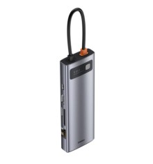 DOCKING Station Baseus Metal Gleam,conectare PC USB-C,USB 3.0x3, SDx1,MicroSDx1,USB-Cx1 PD 100W HDMIx1/4K/30Hz,VGA x 1/Full HD,RJ-45 Gigabitx1,gri &amp;quot;CA foto