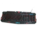 Tastatura pentru gaming Sauna, taste iluminate, Cu fir, USB