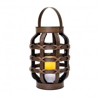 Felinar cu lumanare Led, Home LTN 21, 1 x Led, rattan artificial foto