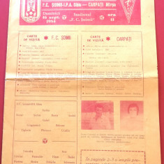 Program meci fotbal "SOIMII" IPA SIBIU - CARPATI MIRSA (16.09.1984)