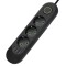 Prelungitor 3 prize cu intrerupator, 3 x USB, 3M, 2500 W, protector de supratensiune, negru