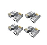 Set 100x mufe retea, conector metalic, UTP, 8 contacte, RJ45 CAT6 - Alb