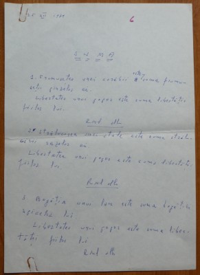 Manuscris olograf Geo Bogza, Suma, 3 pagini, 1979 foto