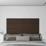 Panouri de perete 12 buc. maro 90x30 cm piele ecologică 3,24 m&sup2;