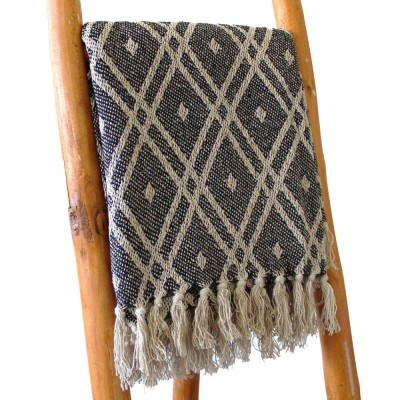 Patura Boho Confort - 125x150cm - Negru si Bej foto