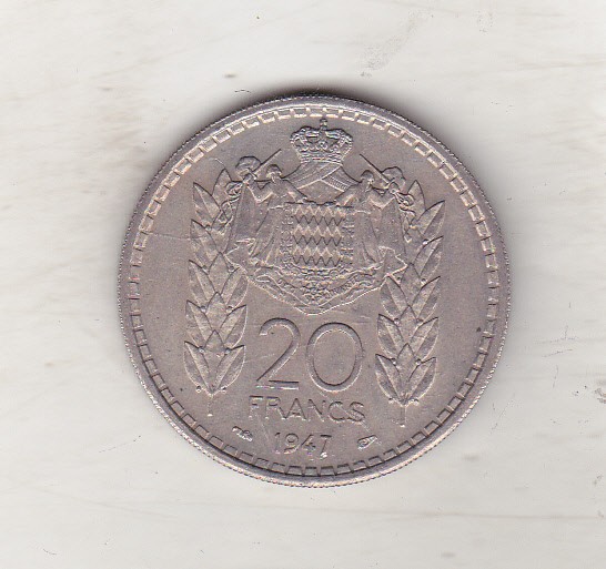 bnk mnd Monaco 20 franci 1947