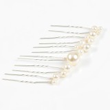 Set 6 ace de coc cu perle albe