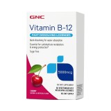 Gnc Vitamina B-12 5000 Mcg Cu Dizolvare Rapida, Cu Aroma De Cirese, 60 Drajeuri