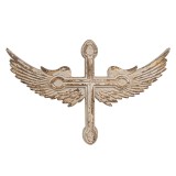 Cumpara ieftin Decoratiune perete Cruce si Aripi Inger lemn bej auriu 48x3x31 cm
