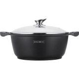 Oală marmorată cu capac sticlă 7L, 30 cm &ndash; Royalty Line BS30M, antiaderentă și durabilă