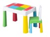 Set Masa si Scaun Tega Lego Multifunctional, Multicolor, GreatGoods Plaything. Masuta Copii cu Spatiu Depozitare si Suprafata Constructii Lego