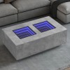 VidaXL Măsuță de cafea cu LED infinity, gri beton, 116x69x40 cm 3284059