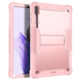 Husa pentru Samsung Galaxy Tab S7 FE + Folie - Techsuit Rugged TabShell - Rose Gold